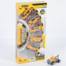 Magic Toys Truck Team: Építőipari kisautók 6db-os szett 1/64-es autópálya és játékautó