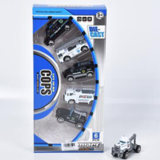 Magic Toys Truck Team: Rendőrségi 6db-os kisautó szett 1/64-es autópálya és játékautó