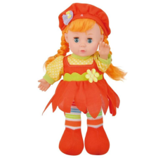 Magic Toys Vörös hajú rongytestű baba piros sapival 30cm-es baba