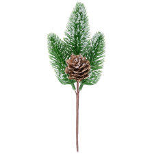  MagicHome karácsonyi ág, natúr, havas, 18 cm karácsonyi dekoráció