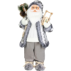 MagicHome karácsonyi dekoráció, Mikulás, fehér-szürke, 60 cm