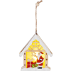  MagicHome karácsonyi dekoráció, Mikulás házikóban, LED, felfüggeszthető, 12,9 x 3 x 10,4 cm