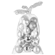  MagicHome karácsonyi gömbök, 20 db, 6 cm, ezüst, karácsonyfára karácsonyfadísz