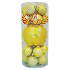  MagicHome karácsonyi gömbök, 20 db, arany díszítéssel, mix, 6-17 cm karácsonyfadísz