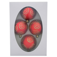  MagicHome karácsonyi gömbök, 4 db, arany díszítéssel, 7 cm karácsonyfadísz