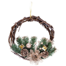 MagicHome karácsonyi koszorú, natúr, felfüggeszthető, 30 cm adventi koszorú