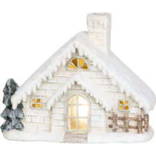 MagicHome MagicHome karácsonyi dekoráció, Házikó kéménnyel, kerámia 3x AA,40 cm, LED karácsonyi dekoráció