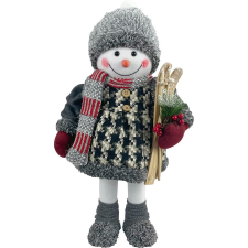 MagicHome MagicHome karácsonyi dekoráció, Hóember lány sítalppal, 50 cm karácsonyi dekoráció