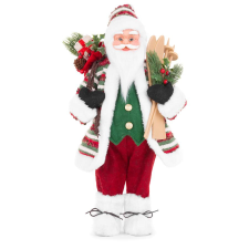 MagicHome MagicHome karácsonyi dekoráció, Mikulás sítalppal, 46 cm karácsonyi dekoráció