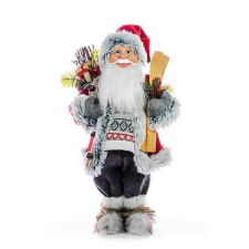 MagicHome MagicHome karácsonyi dekoráció, Mikulás sítalppal és fával, 60 cm karácsonyi dekoráció