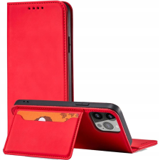 Mágnes Kártya Tok Padlóval Iphone 14 Pro Red Számára tok és táska