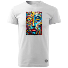 Magnolion Absztrakt színes maszk v4 férfi póló - 19 szín, S-3XL