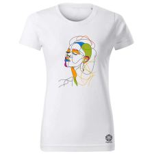 Magnolion Afro nő rajz portré v1 női póló - 19 szín, XS-2XL női póló