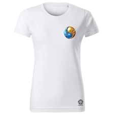 Magnolion Arany és kék Jin Jang zseb női póló - 19 szín, XS-2XL női póló