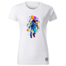 Magnolion Asztronauta színes csillagok között v2 női póló - 19 szín, XS-2XL női póló