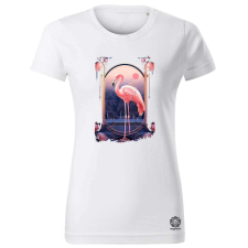 Magnolion Deco rózsaszín flamingó női póló - 19 szín, XS-2XL női póló