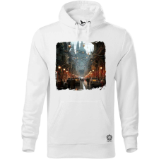 Magnolion Disztópikus cyberpunk Budapest v11 férfi pulóver - 19 szín, S-5XL férfi pulóver, kardigán
