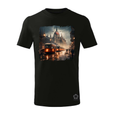 Magnolion Disztópikus cyberpunk Budapest v13 gyerek póló - 11 szín, 4-12 éves gyerek póló