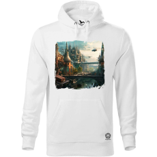 Magnolion Disztópikus cyberpunk Budapest v3 férfi pulóver - 19 szín, S-5XL
