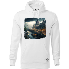 Magnolion Disztópikus cyberpunk Budapest v5 férfi pulóver - 19 szín, S-5XL férfi pulóver, kardigán