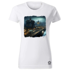 Magnolion Disztópikus cyberpunk Budapest v9 női póló - 19 szín, XS-2XL női póló