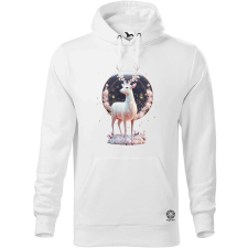Magnolion Fehér kristály szarvas férfi pulóver - 19 szín, S-5XL férfi pulóver, kardigán