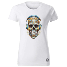Magnolion Fejhallgatós koponya v3 női póló - 19 szín, XS-2XL