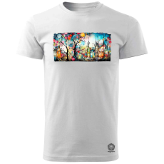 Magnolion Fraktál falu v3 férfi póló - 19 szín, S-3XL