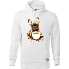 Magnolion Francia buldog kávézik v2 férfi pulóver - 19 szín, S-5XL férfi pulóver, kardigán