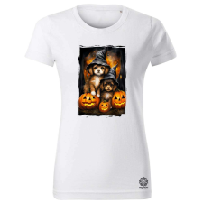 Magnolion Halloween tök és kutyus v2 női póló - 19 szín, XS-2XL női póló