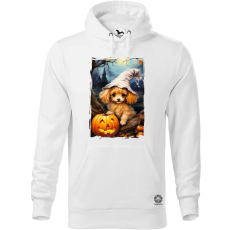 Magnolion Halloween tök és kutyus v3 férfi pulóver - 19 szín, S-5XL