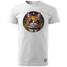 Magnolion Hímzett macska v4 férfi póló - 19 szín, S-3XL férfi póló