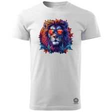 Magnolion Hímzett oroszlán v5 férfi póló - 19 szín, S-3XL férfi póló
