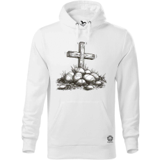 Magnolion Húsvéti kereszt rajz v3 férfi pulóver - 19 szín, S-5XL