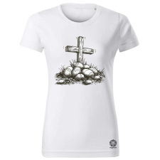Magnolion Húsvéti kereszt rajz v3 női póló - 19 szín, XS-2XL női póló