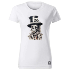 Magnolion Kalapos rajz csontváz v1 női póló - 19 szín, XS-2XL