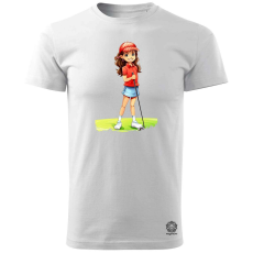 Magnolion Kawaii golfozó lány v1 férfi póló - 19 szín, S-3XL