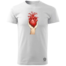 Magnolion Kézben tartott szív v3 férfi póló - 19 szín, S-3XL