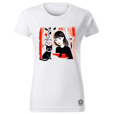 Magnolion Lány és kávé v1 női póló - 19 szín, XS-2XL női póló