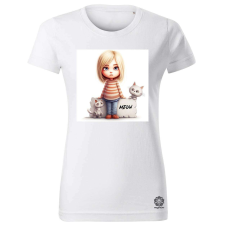 Magnolion Lány macskákkal női póló - 19 szín, XS-2XL női póló