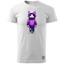 Magnolion Lila macska srác v3 férfi póló - 19 szín, S-3XL férfi póló