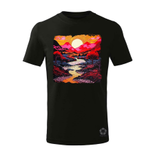 Magnolion Linóleummetszet napfelkelte v5 gyerek póló - 11 szín, 4-12 éves gyerek póló