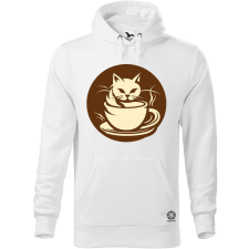 Magnolion Macska és kávé v5 férfi pulóver - 19 szín, S-5XL férfi pulóver, kardigán
