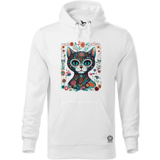 Magnolion Macska és virágok v1 férfi pulóver - 19 szín, S-5XL férfi pulóver, kardigán