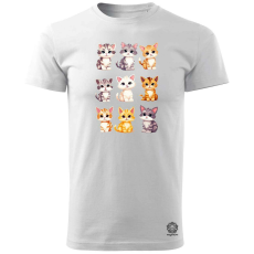 Magnolion Macska kollázs v12 férfi póló - 19 szín, S-3XL