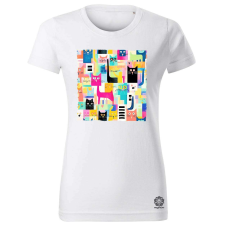 Magnolion Macska kollázs v15 női póló - 19 szín, XS-2XL női póló
