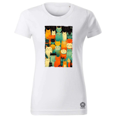 Magnolion Macska kollázs v1 női póló - 19 szín, XS-2XL