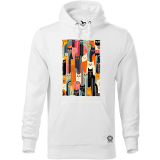 Magnolion Macska kollázs v5 férfi pulóver - 19 szín, S-5XL férfi pulóver, kardigán