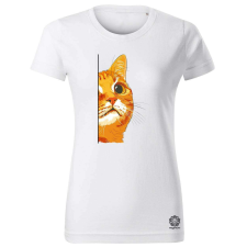 Magnolion Macska kukucskál v2 női póló - 19 szín, XS-2XL női póló