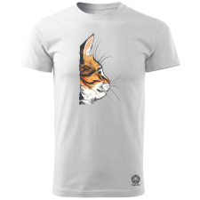 Magnolion Macska kukucskál v6 férfi póló - 19 szín, S-3XL férfi póló